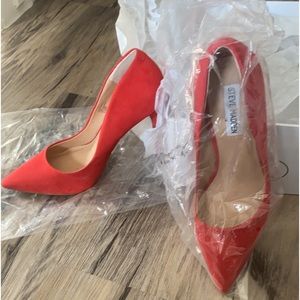 Brand new red suede pump